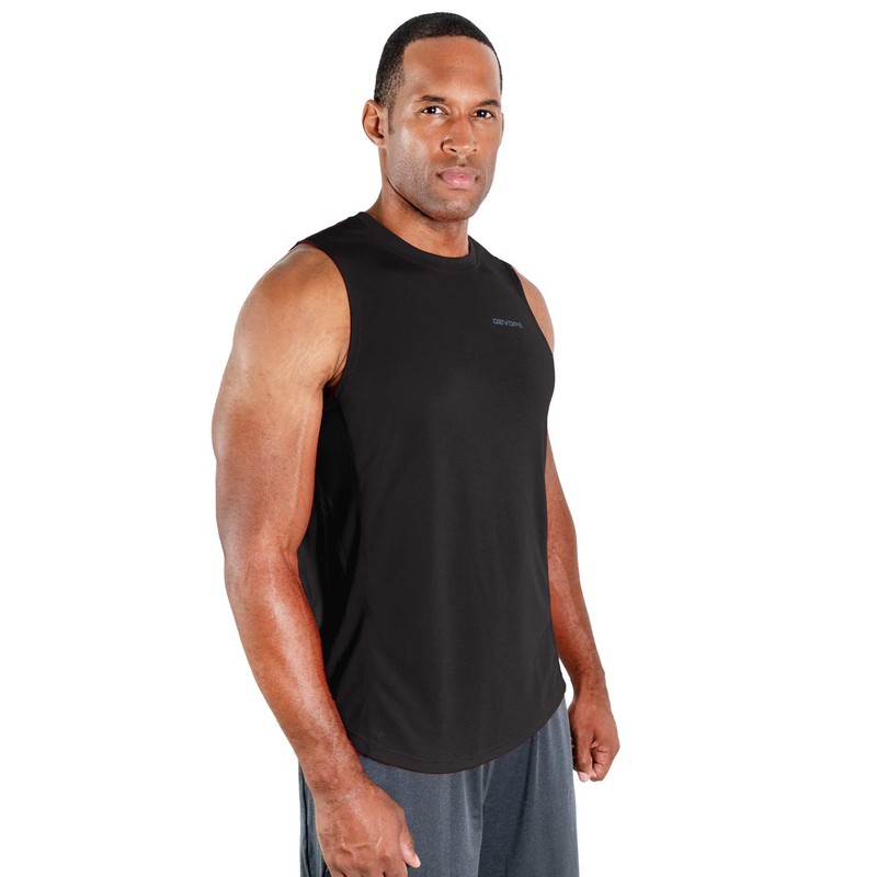 DEVOPS 3 Pack Men's Muscle Shirts Sleeveless Dry Fit Gym