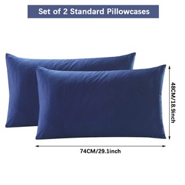 Kissenbezüge 48 x 74 cm Kissenhülle, Hypoallergen Atmungsaktiv Kopfkissenbezug Bettkissenbezug,2 Stück Standardgröße Kissenbezug for Schlafzimmer, Hotel (Blue)