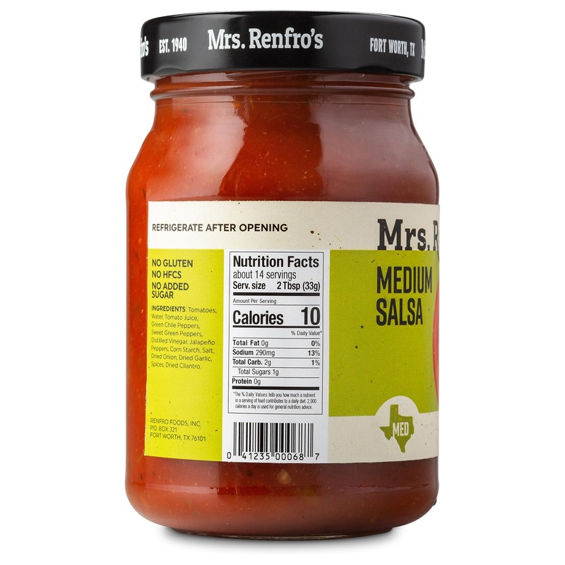 Mrs. Renfro’s Medium Salsa – Gluten Free (16-oz. jars, 4-pack)
