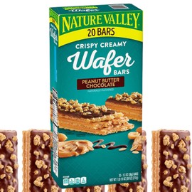 Crispy Creamy Nature Valley Wafer Bars 20 Count - Peanut Butter Chocolate Flavour - Bars Made With Real Peanut Butter For A Wholesome, Sweet Treat
