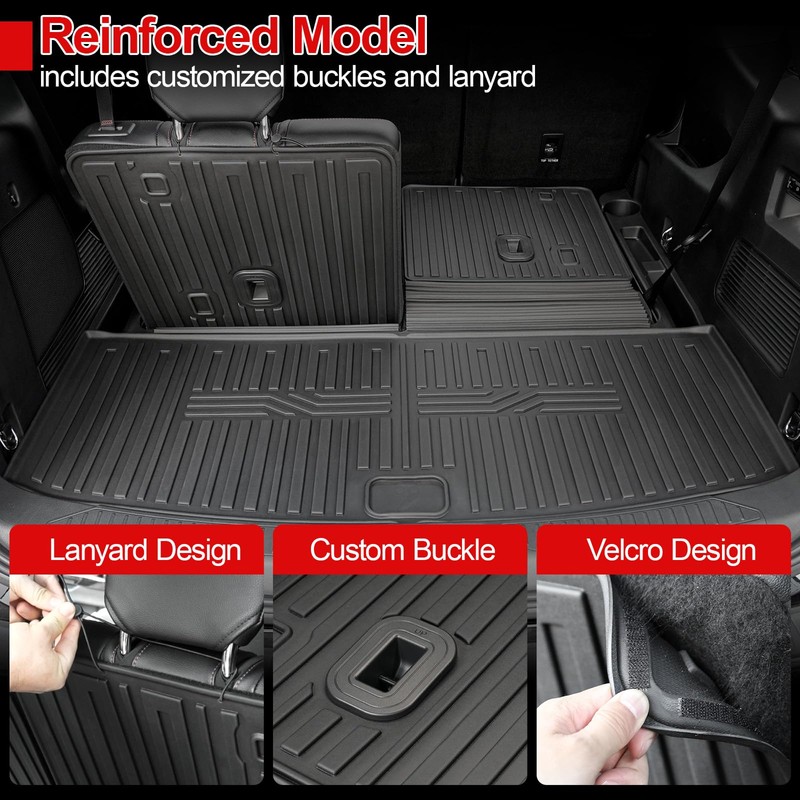 HOUCLEMIC Cargo Mat for 2020-2025 2026 Ford Explorer Accessories All