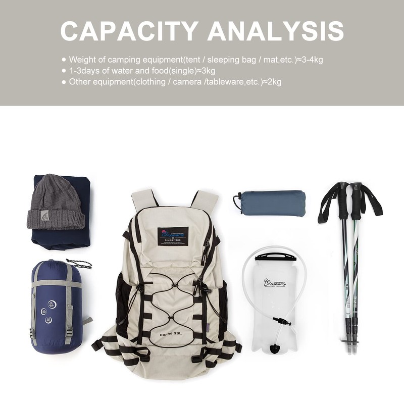 Mountaintop 35L Hiking Backpack Traveling Daypack Men Women for Outdoor