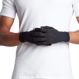 Tommie Copper Men's Core Compression Full Finger Gloves, Black, Small