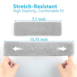 BIDEX 4 Pack Sweatbands for Men & Women, Cotton Terry Headbands for Sports, Gym, Running, Basketball, and Workouts