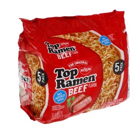 Nissin Top Ramen Beef-Flavored Noodle Soup, 5-ct. 2 Packs *SPECIAL*