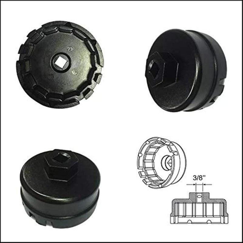 HugeAuto 36mm Universal Car Oil Filter Wrench Removal Tool (Black)