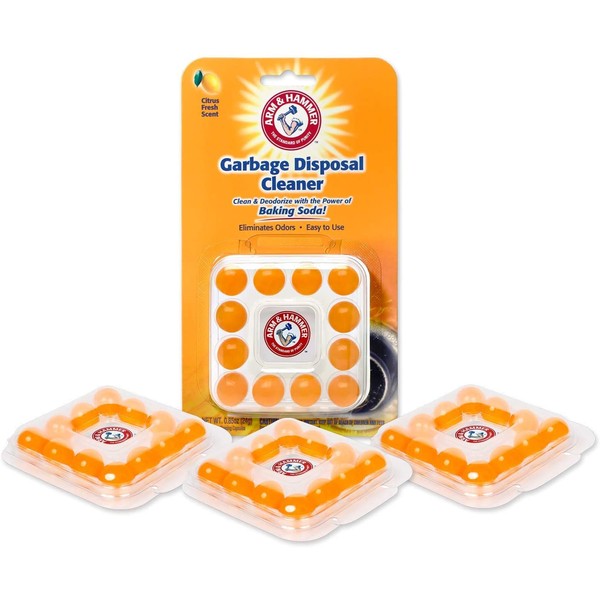 Arm & Hammer 48-Count Sink Garbage Disposal Cleaner, Freshener & Deodorizer Capsules Citrus Scent, with Power of Baking Soda