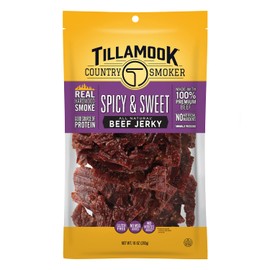 Tillamook Country Smoker Real Hardwood Smoked Beef Jerky, Spicy & Sweet, 10 Ounce