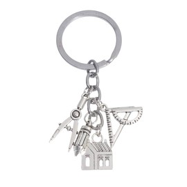 PRETYZOOM Creative Architect Keyring Graduation Key Rings Pendant Key Ring Zinc Alloy Gift Ornaments for Student Car Key Bag Decor Graduation Party Supplies