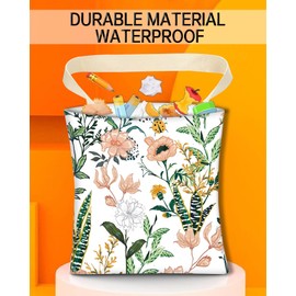 ANKVRP Car Garbage Can, Car Trash Bag, Car Garbage Bag, Hanging Car Trash Can for Car Accessories, Vehicle, Travelling, Camping, Cute Car Back Seat Organizer, White Beautiful Floral