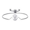 Philip Jones Initial Friendship Bracelet Letter V Created with Zircondia®