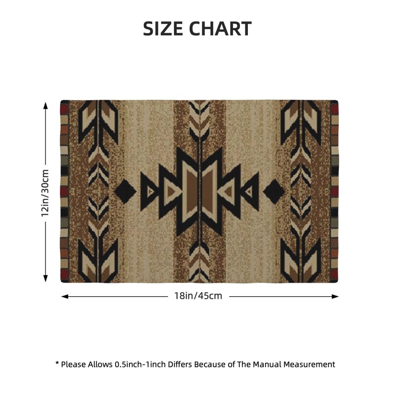 Brown Black Boho Placemats Set of 4 Rustic Aztec Western