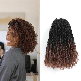 Yanky Twist Crochet Hair (8+10+12 inch)*3,Total 9 packs,Ombre Auburn,Pre-Looped Yankee Twist Mini Passion Twist,Pre-Twisted Micro Spring Twist,Senegalese Twist Crochet Hair with Curly Ends (OT1B/30#)