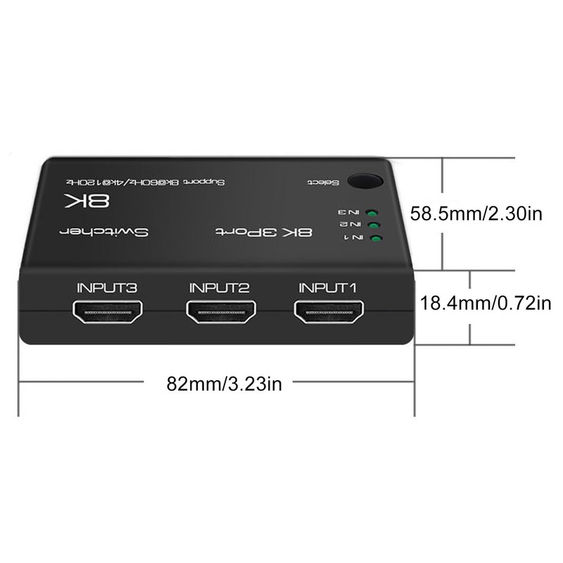 4K 120Hz 8K 60Hz 3 In 1 Out Ultra HD