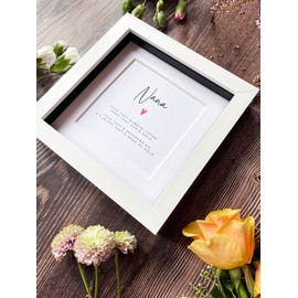 The Little Gem Company - Handmade Mini Box Poem Frame - Nana - White