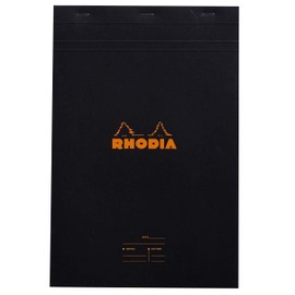 RHODIA 164009C - Stapled Notepad Meeting N°16 Black - A5 - Pre-Printed Date/Notes/Action - 80 Detachable Sheets - White Clairefontaine Paper 80 g/m²