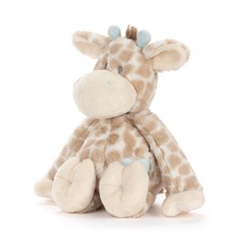 DEMDACO Luxurious Baby 9.5 x 10.5 Inch Polyester, Ultra Soft Plush, Cuddly, Toy, Stuffed Animal, Brown and Blue, Giraffe