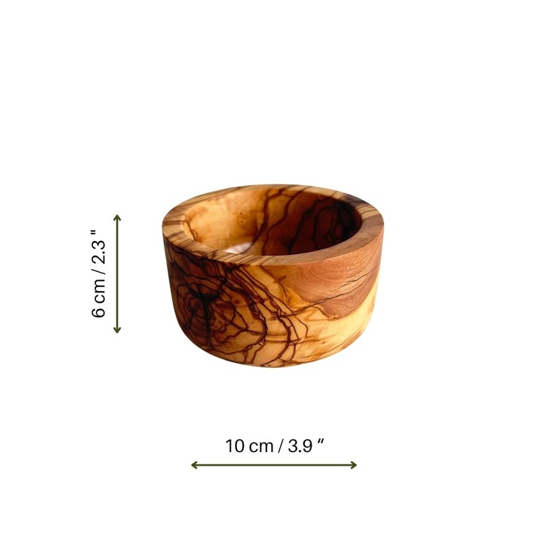 Set of 4 Olive Wood Serving Bowls, Handmade Wooden Bowls