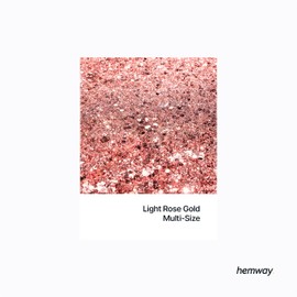 Hemway Ultra Sparkle Glitter - Multi-Size Chunky Fine Cosmetic Glitter Mix for Body Face Hair Eye Nail Art Festival, Crafts for Tumbler Resin Decorations - Light Rose Gold - 100g / 3.5oz