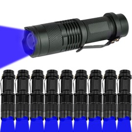 MODOAO LED Flashlight, Zoomable Waterproof Flashlights, Adjustable Focus, 3 Modes Light for Camping, Night Fishing, Hunting, Hiking, Astronomy, Emergency and Daily Wear(Black Shell)