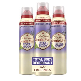 Old Spice Whole Body Deodorant for Men, Total Body Deodorant, Lavender + Mint, Aluminum Free Deodorant Spray for 24/7 Freshness Whole Body Deo 3.5 oz (Pack Of 3)