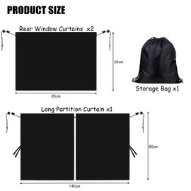 CLHXWU Auto Trennvorhang Sonnenschutz Auto Baby 3-Teiliges Set,Seitenscheibe Sonnenschutz Privatsphäre Beim Reisen Abnehmbarer Auto Trennvorhang Passend Für Die Meisten Autos