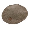 Brown Tweed Flat Cap Celtic Circle Emblem Medium