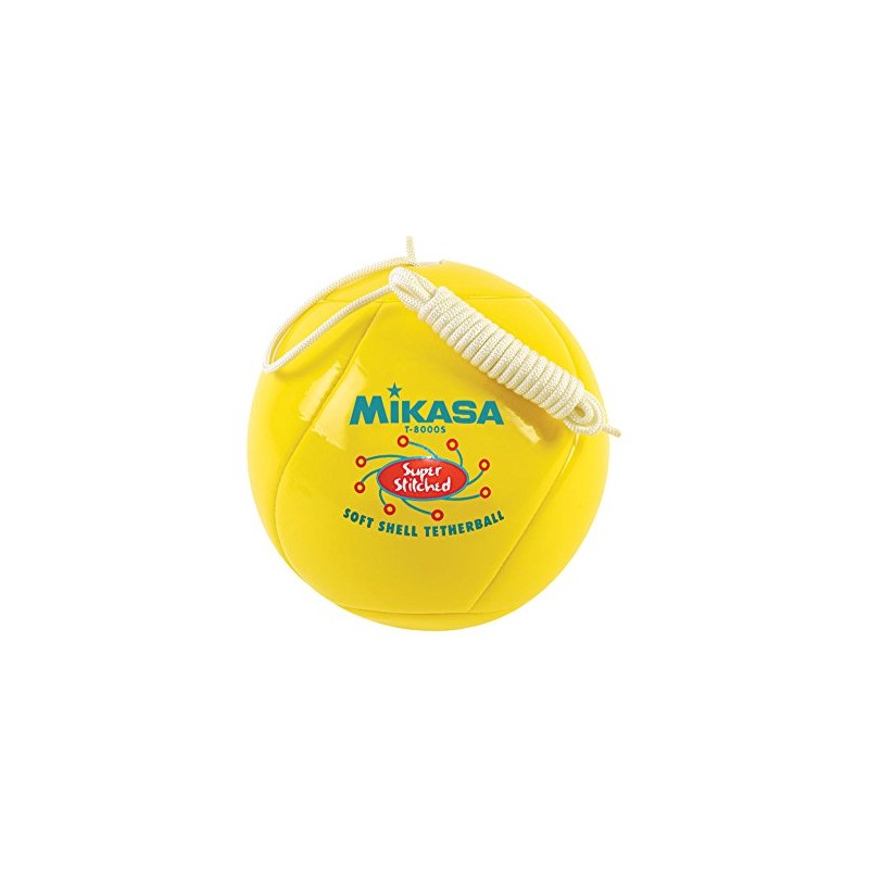Mikasa Super Soft Shell Tetherball, Stitched, with Rope (Yellow)