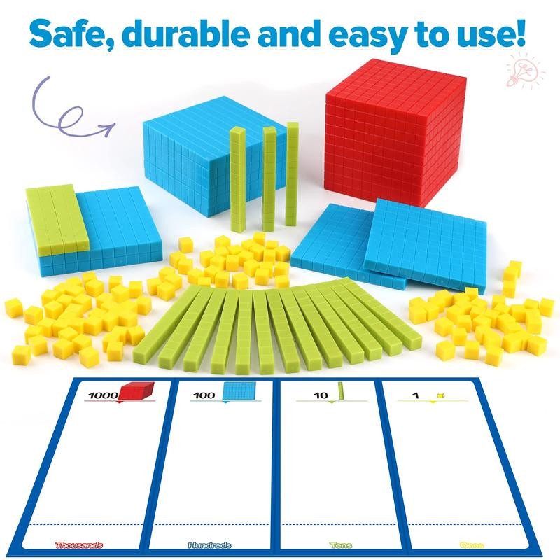Torlam 131 PCS Base Ten Blocks for Math - Place
