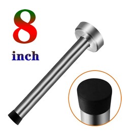 Long Door Stops, Stainless Steel Door Stopper, 8 Inch Commercial Doorstop Door Holder Wall Mounted, Large Modern Brushed Metal Solid Door Bumper w/Mute Rubber Tip, Heavy Duty Door Stopper