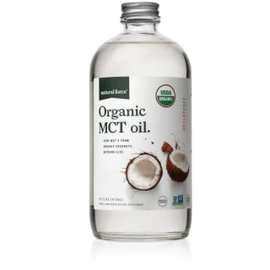 Natural Force Organic MCT Oil – Pure Glass Bottle – Made from 100% Cold Pressed Virgin Coconut Oil + Certified Keto, Paleo, Kosher, Vegan & Non-GMO – Lab Tested for Quality and Purity - 16 Ounce