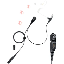 commountain XPR 3500e Earpiece with Mic Compatible with Motorola Radios XPR 3300e (3500, 3300) XPR3300e XPR3500e XPR3300 XPR3500, Acoustic Tube Headset with PTT Microphone