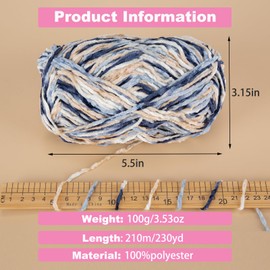 Soft Chenille Yarn Blanket Yarn,100g Crochet Yarn,Yarn for Crafts,Yarn for Crocheting,Fancy Yarn for Crochet,Crochet Yarn for Sweater/Hat/Blankets/DIY Craft(DarkBlue)