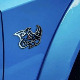 Emblem Badge Rhino Badges Emblem Red Eye Car/Truck,(2) BADGES, Fender Angry Agressive Raging