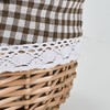 Wicker Picnic Basket with Lid and Handle Sturdy Woven Body