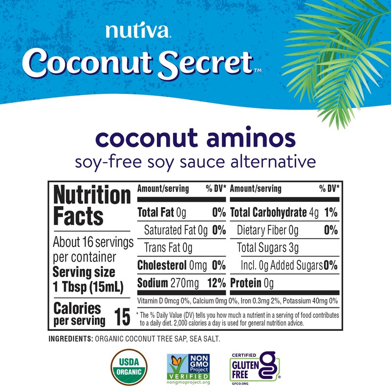 Coconut Secret Organic Liquid Coconut Aminos - Low Sodium Soy