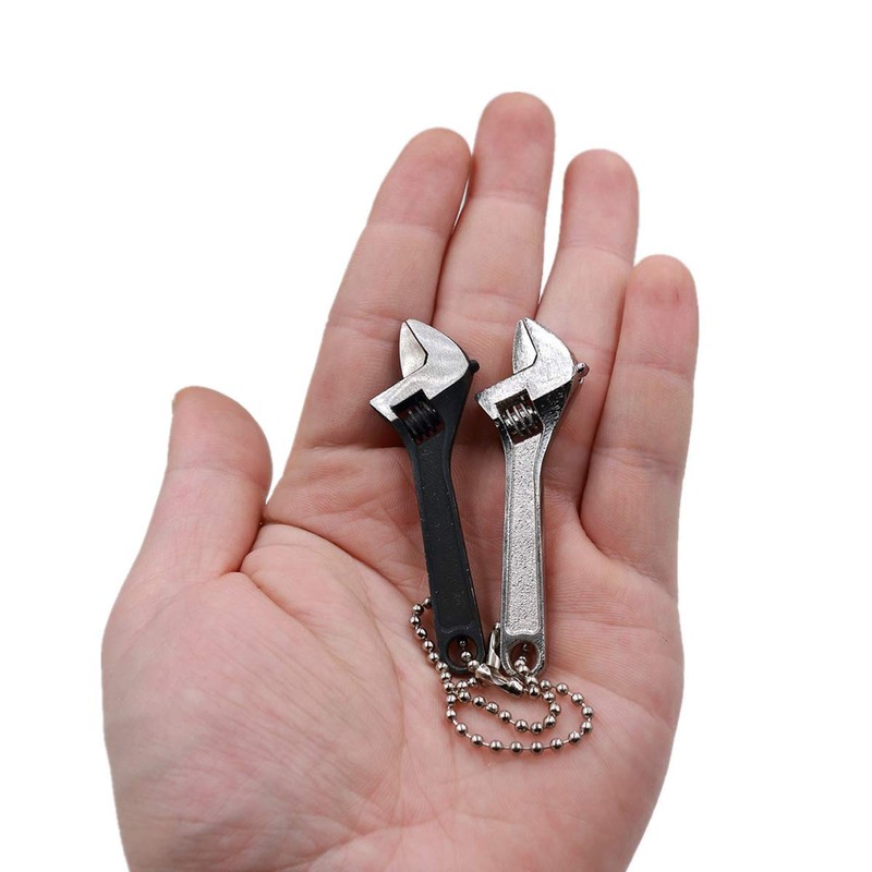KAYIMAS Mini Adjustable Spanner, 2.5" Small Steel Spanner Jaw Wrench