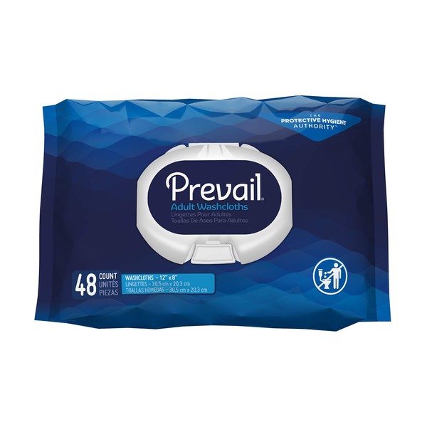 Prevail Personal Wipe, Bath Wipe Washcloth, Soft Pack, Vitamin E/Aloe, WW-710 - Case of 576