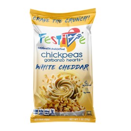 Feel Festive 12-Count White Cheddar Chickpea Garbanzo Beans - Crunchy Balanced Macro Nut Free Multipack Snacks - Non-GMO Vegan Soy-Free