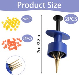 ZKFSIE Pellet Bander Tool, Blue Pellet Bait Bander Tool Set & Fishing Catapult for Carp Fishing, 2 PCS Red Worm Bait Clip, 48PCS Elastic Bands, Bait Floss for Carp Bait Rigging Use.