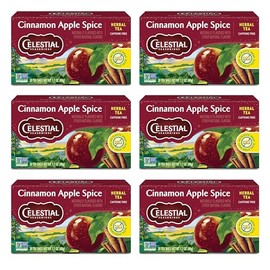 Celestial Seasonings - Té de hierbas, especias de manzana y canela, sin cafeína, 20 bolsas de té (paquete de 6)