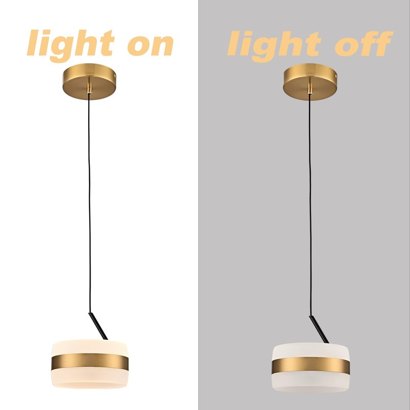 DANSEER Mid Century Modern Gold LED Pendant Light, Mini Hanging