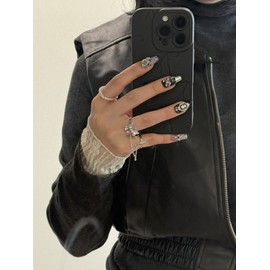 Luxury Nail Black Antique Cameo - M-Ballerina / 럭셔리네일 블랙 앤틱 카메오 - M-발레리나