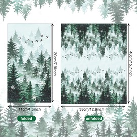 40Pcs Natural Scenery Paper Napkins - Watercolor Disposable Luncheon Dinner Napkins with Mountain, Lake, Forest & Bird Designs, 4.3 x 7.9 Inch for Wedding,Birthday,Holiday,Baby Shower,Bridal Shower