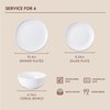 KINGSTONE Bone China Dinnerware Sets, 12-Piece Dinnerware Set for 4,