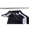 Quality Black Wooden Hangers - Slightly Curved Hanger Set of