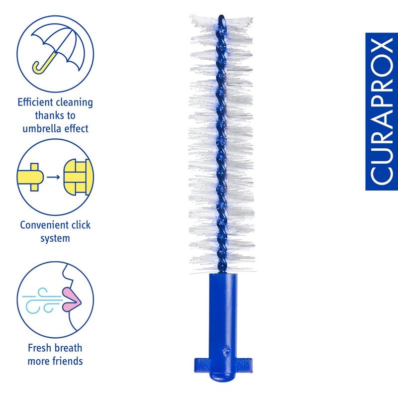 Curaprox CPS 505 Implant Replacement, 4 Pack, Blue, Swiss Made