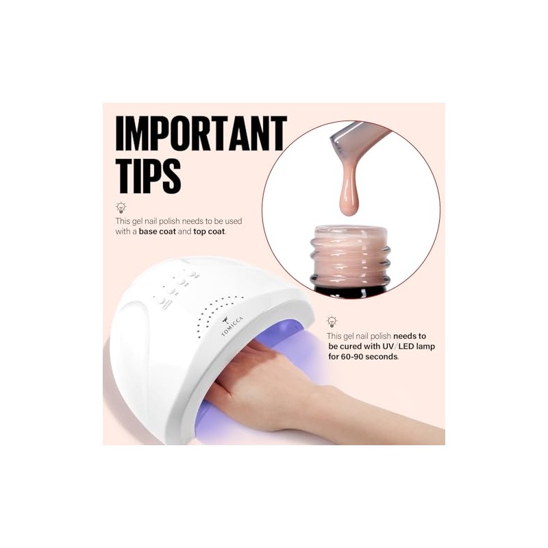 TOMICCA Gel Nagellack Rosa Nudee, 8ml UV Nagellack Soak Off