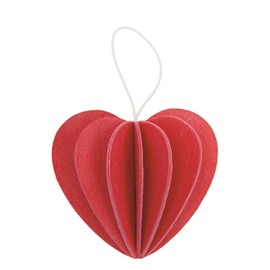 Lovi Heart 1.8" BTRD Bright Red Birch Assembled Ornament Card Made in Finland