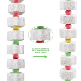 2 Pack Mineral Block Chew Toys for Chicken, Chicken Toys with Colorful Beads and a Bell, Chicken Coop Accessories, Beak Grinding Stone for Chicken, Hens, Geese, Ducks, Turkeys, Poultry